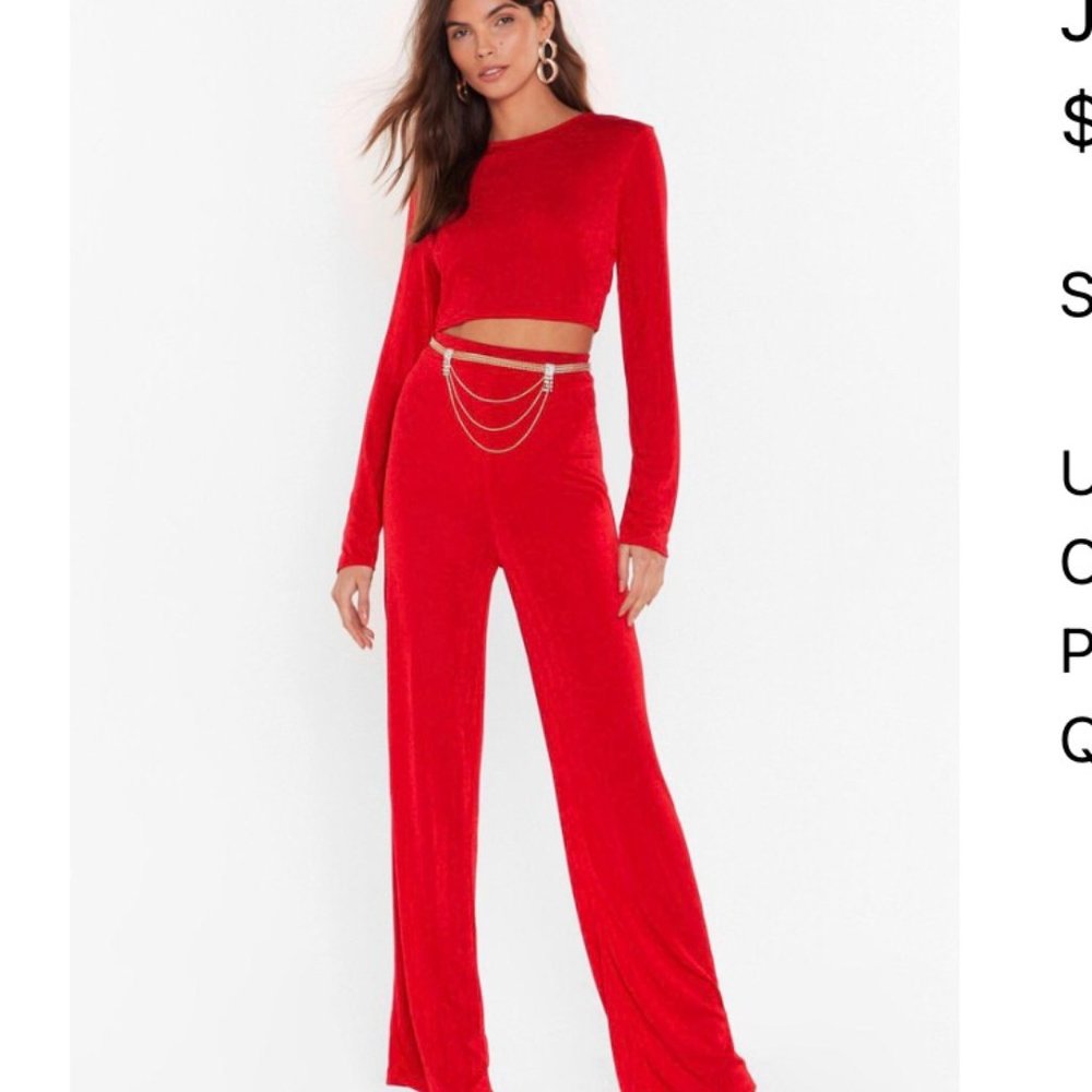 Nasty Gal Just The Two Of Us Matching Set in Red